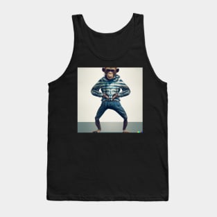 Monkey with Human Clothing Design Funky and colorful Tank Top